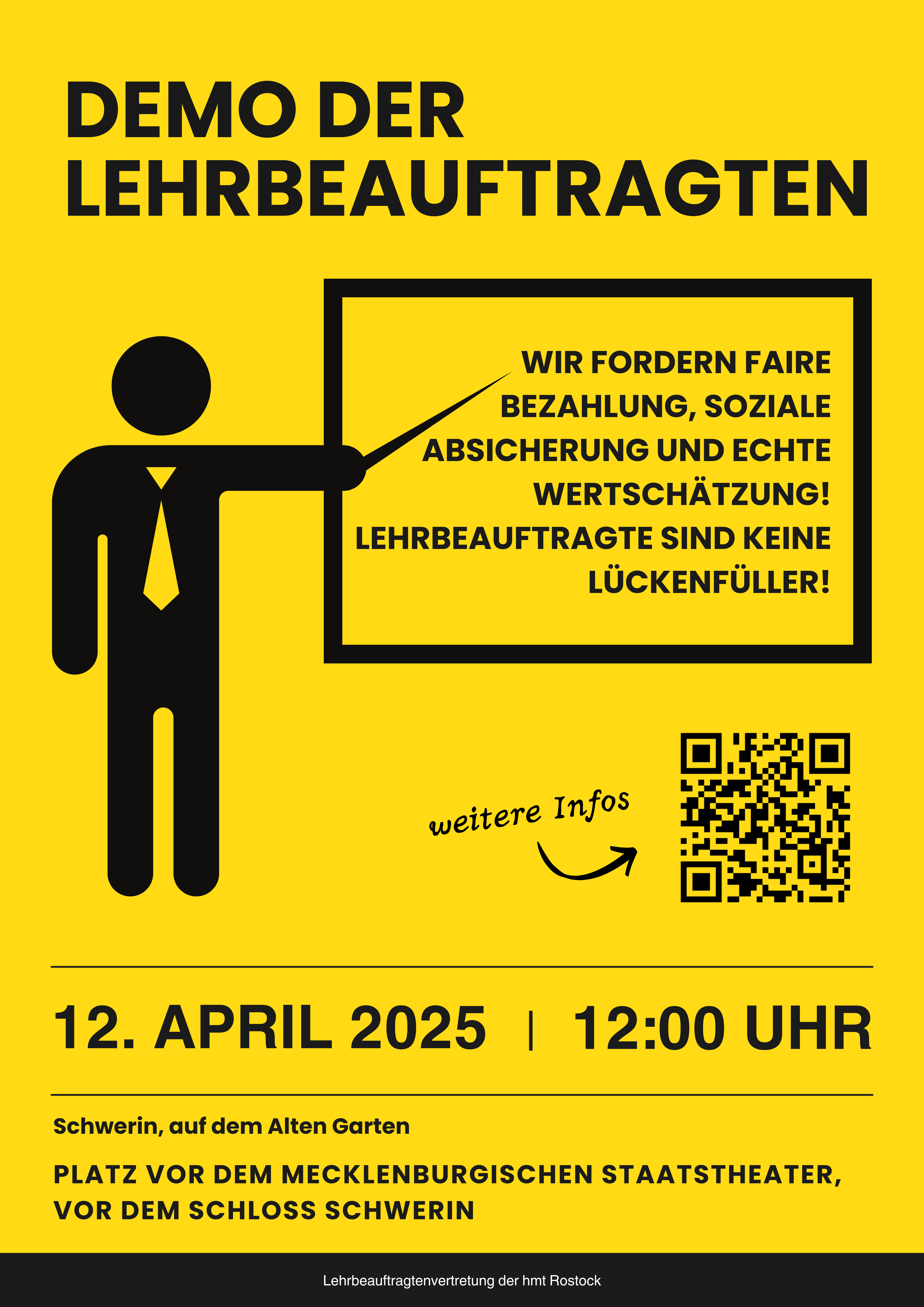 Plakat zur Demo der Lehrbeauftragten